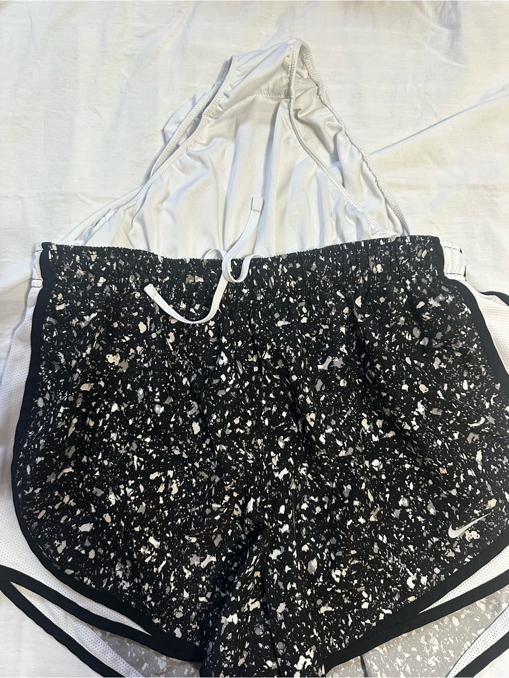 Nike Black & White Speckle Athletic Shorts - Picture 6 of 9